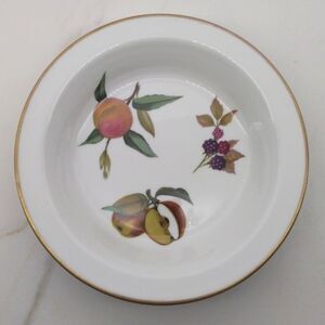 Royal Worcester England White & Gold Botanical Dish Dining Home Vintage